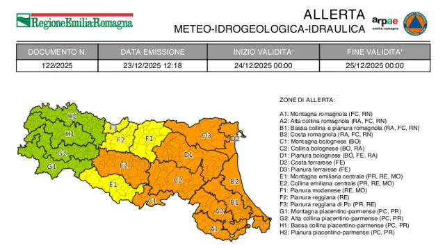 Allerta 122 del 23/12/2025