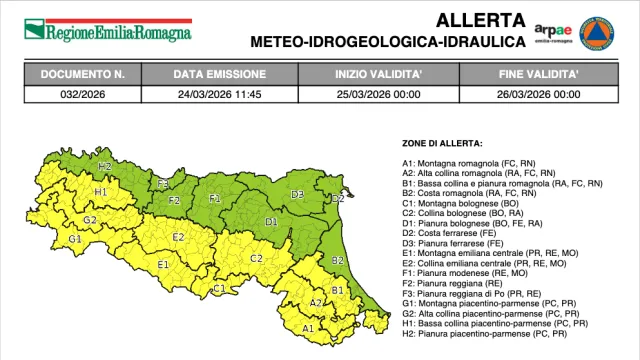 Emessa allerta meteo “gialla” per criticità vento per domani, mercoledì 25 marzo