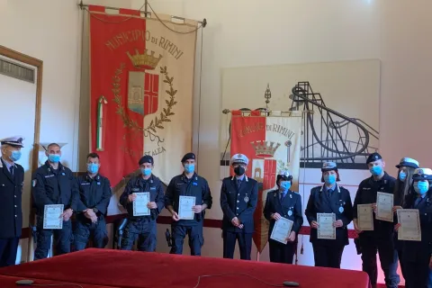 gli agenti di polizia locale premiati