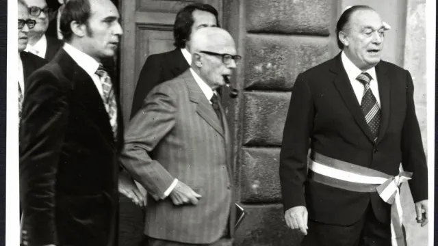 Visita del 21-10-1973 Sandro Pertini a Rimini foto archivio Minghini