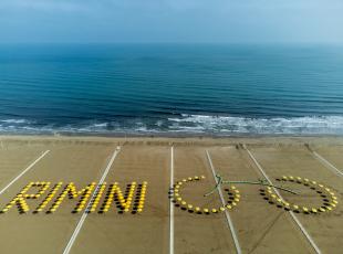 Tour de France - scritta sulla spiaggia